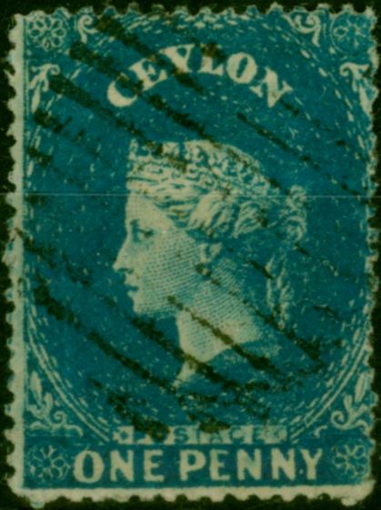Ceylon 1861 1d Light Blue SG19 Fine Used (2) Queen Victoria (1840-1901) Rare Stamps