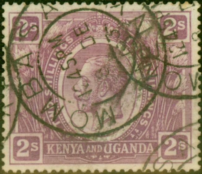 Old Postage Stamp B.E.A KUT 1922 2s Dull Purple SG88 Fine Used 'Mombasa' CDS