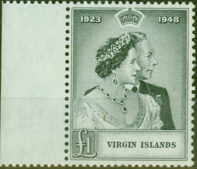 Virgin Islands 1949 RSW £1 Black SG125 Fine MNH King George VI (1936-1952) Old Royal Silver Wedding Stamp Sets
