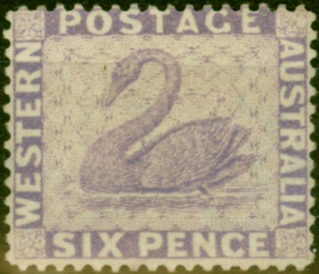 Valuable Postage Stamp from Western Australia 1883 6d Lilac SG80 P.14 Fine & Fresh Mtd Mint