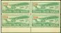 Collectible Postage Stamp from GB 1933 Great Western Railways 3d Air Mail Label Fine LMM & MNH Block of 4
