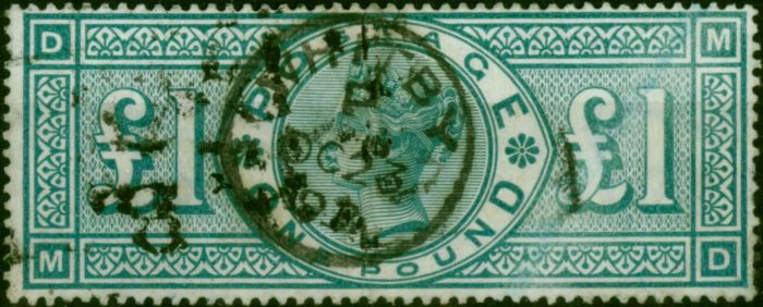 GB 1891 £1 Green SG212 Fine Used Queen Victoria (1840-1901) Old Stamps