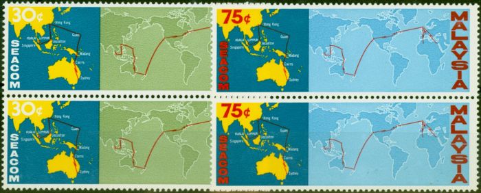Old Postage Stamp Malaysia 1967 Seacom Set of 2 SG42-43 V.F MNH Pairs