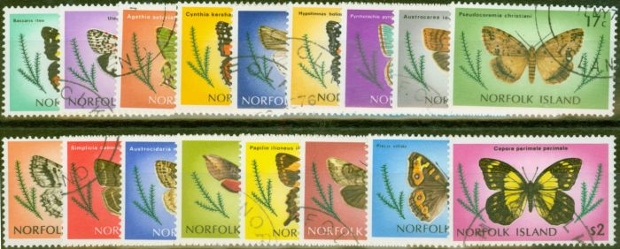 Old Postage Stamp from Norfolk Island 1977 Butterflies set of 17 SG179-195 V.F.U