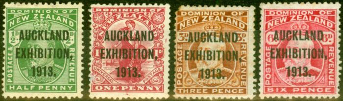 Valuable Postage Stamp from New Zealand 1913 Auckland Exhibition Set of 4 SG412-415 Good Mtd Mint