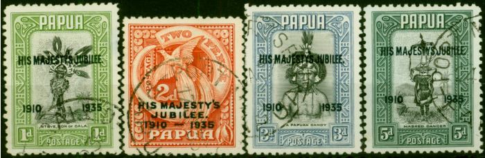 Papua 1935 Jubilee Set of 4 SG150-153 Fine Used King George V (1910-1936) Old Stamps