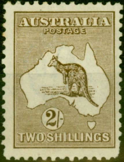 Rare Postage Stamp from Australia 1916 2s Brown SG41 Fine Mtd Mint