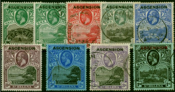 Ascension 1922 Set of 9 SG1-9 Fine Used 1 King George V (1910-1936) Collectible Stamps
