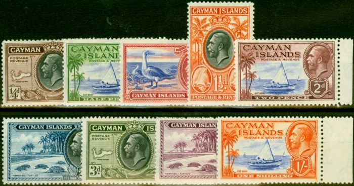 Collectible Postage Stamp Cayman Islands 1935 Set of 9 to 1s SG96-107 Fine VLMM