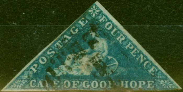 Collectible Postage Stamp Cape of Good Hope 1853 4d Blue SG4c Good Used