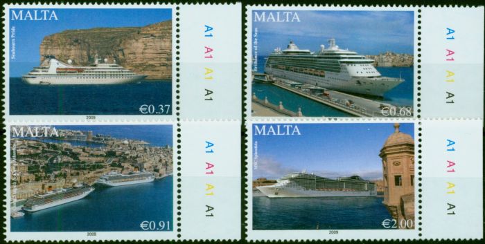Malta 2009 Cruise Liners Set of 4 SG1627-1630 V.F.MNH  Queen Elizabeth II (1952-2022) Rare Stamps