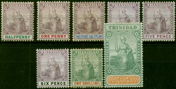 Trinidad 1896 Set of 8 to 5s SG114-122 Good MM  Queen Victoria (1840-1901) Valuable Stamps