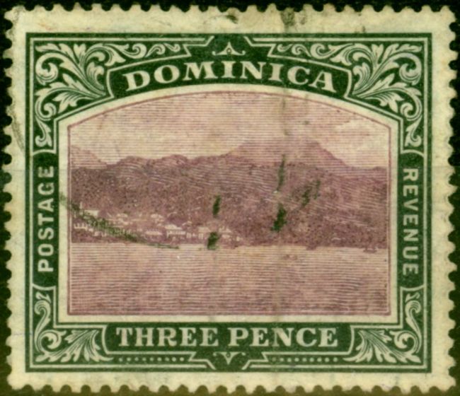 Collectible Postage Stamp from Dominica 1907 3d Dull Purple & Grey-Black SG41 Good Used