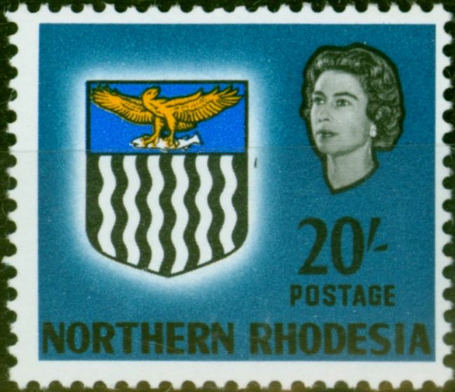 Valuable Postage Stamp Northern Rhodesia 1963 20s Blue SG88 V.F MNH