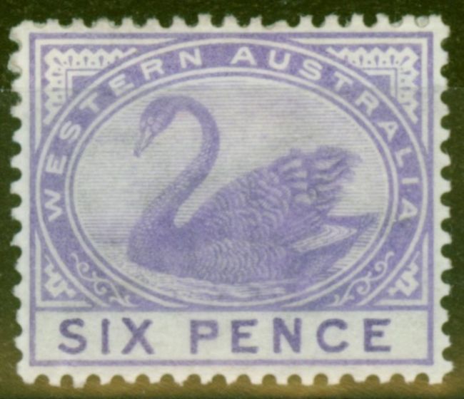 Valuable Postage Stamp from Western Australia 1893 6d Brt Violet SG100 Fine Mtd Mint