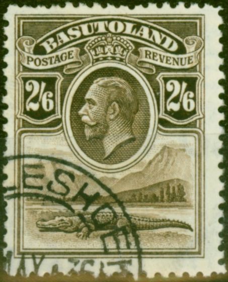Rare Postage Stamp from Basutoland 1933 2s6d Sepia SG8 V.F.U