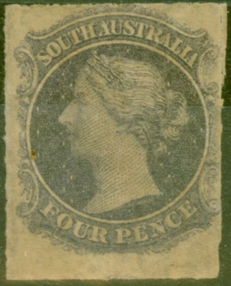 Old Postage Stamp from South Australia 1867 4d Dull Violet SG27 Average Mtd Mint