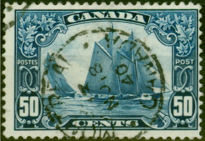 Old Postage Stamp from Canada 1929 50c Blue Bluenose SG284 Fine Used (2)