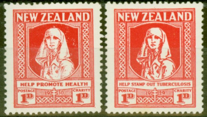 Valuable Postage Stamp from New Zealand 1929-30 Tuberculosis set of 2 SG544-545  Fine Lightly Mtd Mint