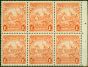 Rare Postage Stamp Barbados 1938 1 1/2d Orange Booklet Pane of 6 SG250Var SB7 Fine VLMM/MNH Very Scarce