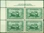 Old Postage Stamp from Canada 1943 14c Dull Green SG385 Superb MNH Imprint Block of 4