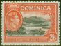 Old Postage Stamp from Dominica 1938 2s6d Black & Vermilion SG107 V.F MNH