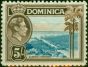 Collectible Postage Stamp Dominica 1938 5s Light Blue & Sepia SG108 V.F MNH