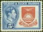 Collectible Postage Stamp from Gilbert & Ellice Is 1939 5s Dp Rose-Red & Royal Blue SG54 V.F MNH