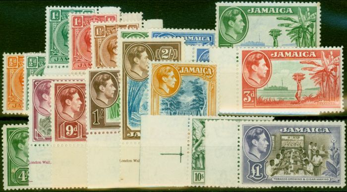 Valuable Postage Stamp Jamaica 1938 Set of 18 SG121-133a Fine MNH