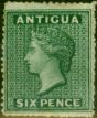 Valuable Postage Stamp Antigua 1862 6d Blue-Green SG1 Fine & Fresh MM Nice Example