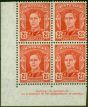 Valuable Postage Stamp Australia 1942 2 1/2d Scarlet SG206 V.F MNH Corner Imprint Block of 4