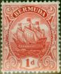 Old Postage Stamp Bermuda 1910 1d Red SG46 Fine MM (6)