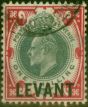 Rare Postage Stamp British Levant 1905 1s Dull Green & Carmine SGL10 Fine Used