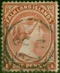 Old Postage Stamp Falkland Islands 1891 1d Red-Brown SG11x Wmk Reversed Fine Used