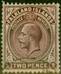 Old Postage Stamp from Falkland Islands 1923 2d Dp Brown-Purple SG75 V.F.U