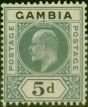 Old Postage Stamp Gambia 1905 5d Grey & Black SG63Var 'Slotted Frame' Fine LMM