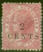Old Postage Stamp from British Honduras 1888 2c on 6d Rose SG23 P.12.5 Fine Mtd Mint