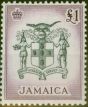 Rare Postage Stamp from Jamaica 1956 £1 Black & Purple SG174 V.F MNH