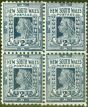 Valuable Postage Stamp from New South Wales 1897 2d Cobalt Blue SG293 Fine Mtd Mint Block of 4