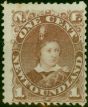 Old Postage Stamp Newfoundland 1880 1c Red-Brown SG44b Fine MM