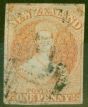 Collectible Postage Stamp from New Zealand 1858 1d Dull Orange SG8 Fine Used 4 Clear Even Margins