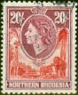Valuable Postage Stamp from Northern Rhodesia 1953 20s Rose-Red & Rose-Purple SG74 Fine Used