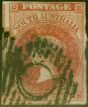 Old Postage Stamp from South Australia 1856 2d Red SG9 Fine Used