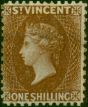 St Vincent 1869 1s Brown SG14 Fine & Fresh Unused . Queen Victoria (1840-1901) Mint Stamps