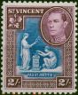Collectible Postage Stamp St Vincent 1938 2s Blue & Purple SG157 Fine LMM