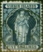 Valuable Postage Stamp Virgin Islands 1889 5s Indigo SG50 Fine Used
