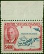 Virgin Islands 1952 $4.80 Bright Blue & Carmine SG147 Fine MNH . King George VI (1936-1952) Mint Stamps