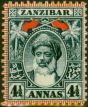Rare Postage Stamp Zanzibar 1901 4 1/2a Blue-Black SG196 Fine MM