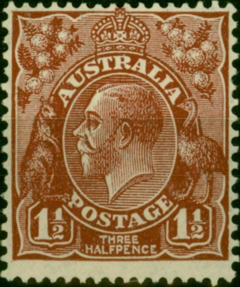 Collectible Postage Stamp Australia 1936 1 1/2d Red-Brown SG126 Fine MM