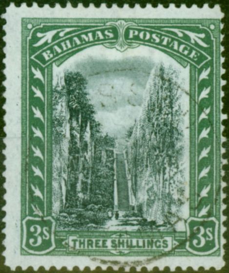 Valuable Postage Stamp from Bahamas 1903 3s Black & Green SG61 Fine Used